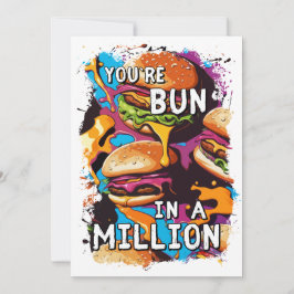 Funny BURGER Bun i en miljon Pun för Food Älskare Julkort