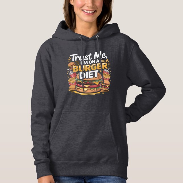 Funny Burger Diet Graphic T-Shirt Design (Framsida)