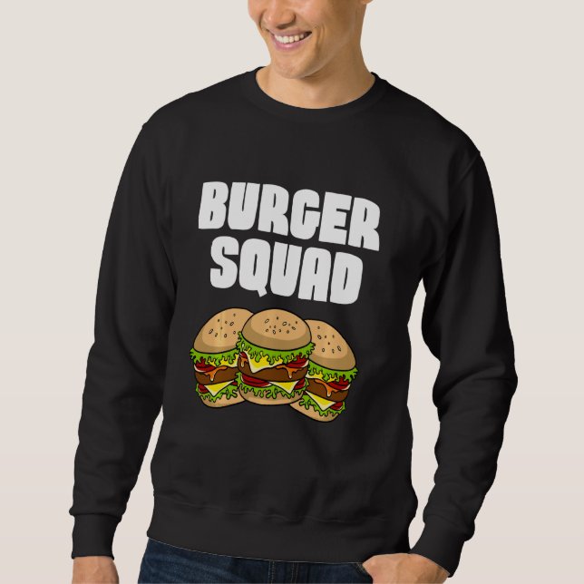 Funny Burger För manar Women Hamburger Cheeseburge Lång Ärmad Tröja (Framsida)