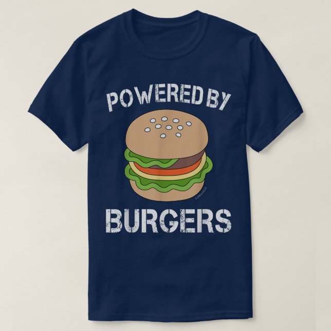 Funny Burger med Burger  T Shirt (Design framsida)