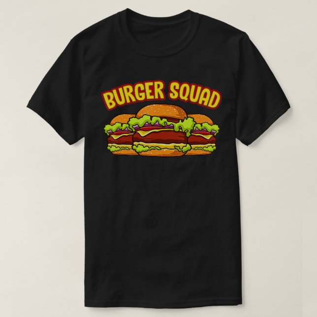 Funny Burger Squad Cheeseburger Hamburger Burgers T Shirt (Design framsida)