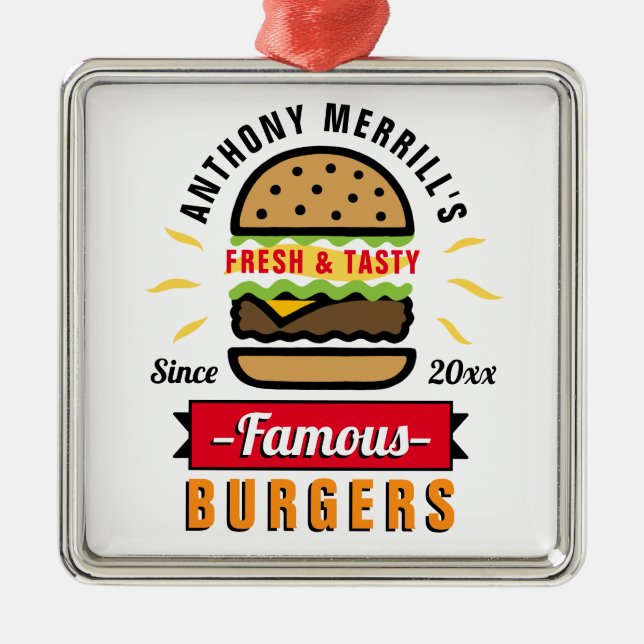 Funny Burgers eget namn Ornament (Framsidan)