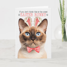 Funny burmesisk kat i Bunny Öron för Påsk Helgkort