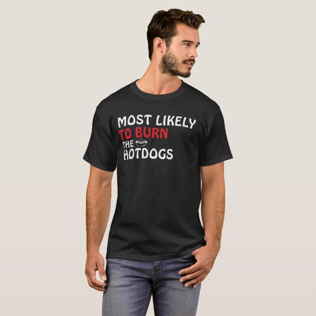 Funny Burn The Hotdogs 4th of July  BBQ T-shirt (Hel framsida)