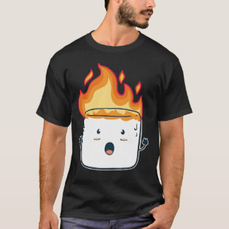 Funny Burning Marshmallow Camping T Shirt