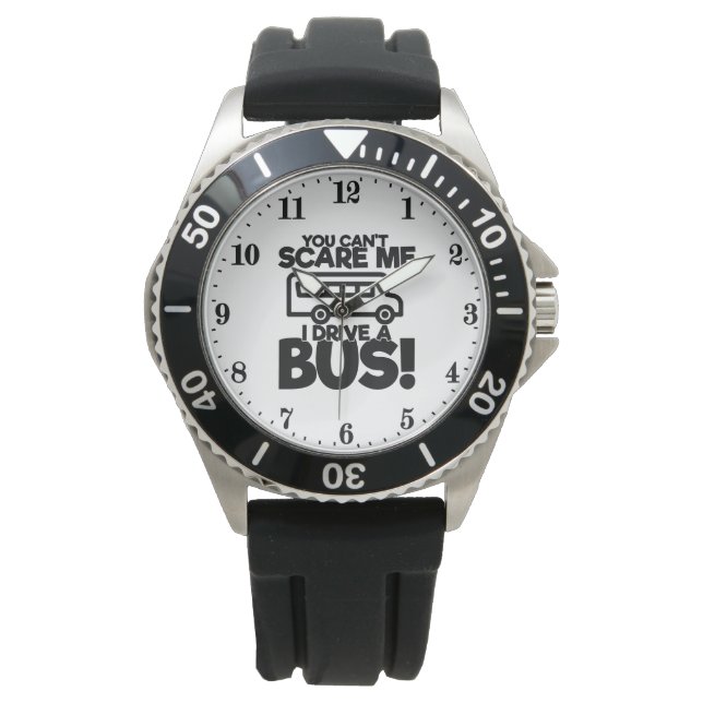 Funny bus driver scare word art  armbandsur (Framsida)