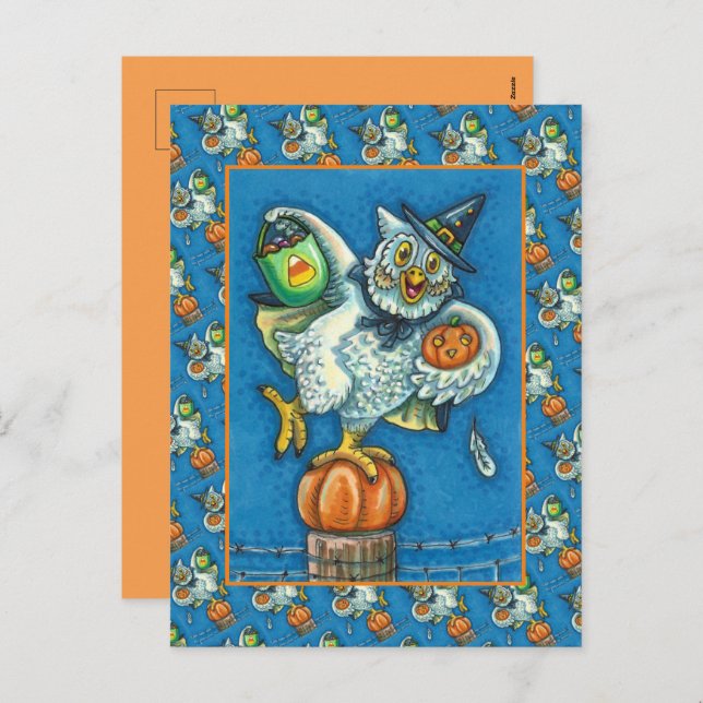 FUNNY BUS ELLER GODIS SMELL MITT FODER HALLOWEEN U HELG VYKORT (Fram/baksida)