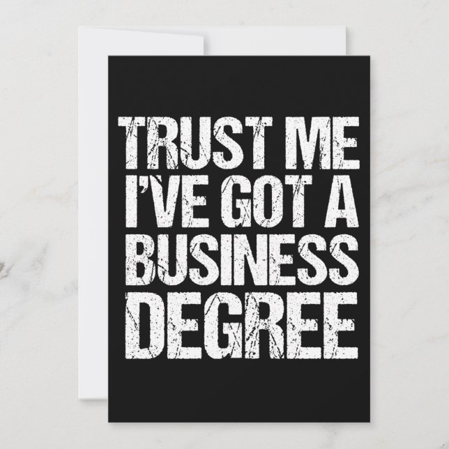 Funny Business School Studenten Personlig Grad Kort (Framsida)