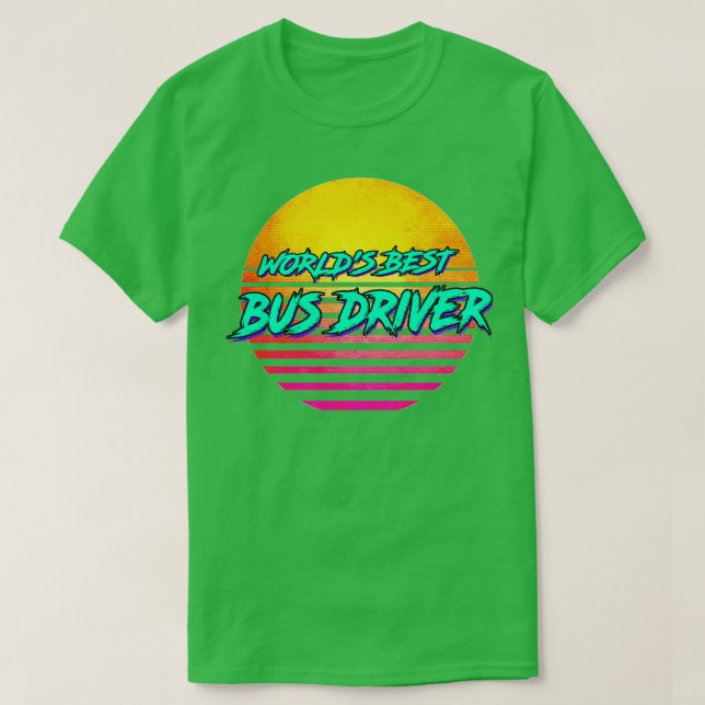 Funny Buss-drivrutin Retro 1980s Gift T Shirt (Design framsida)