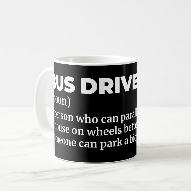 Funny Buss-drivrutinsdefinition Kaffemugg (Framsida vänster)