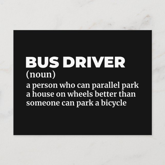 Funny Buss-drivrutinsdefinition Vykort (Framsida)