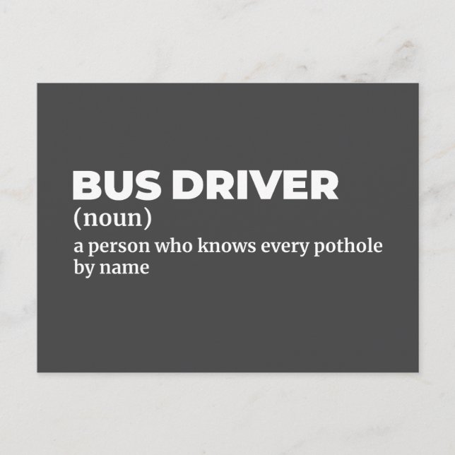 Funny Buss operator betyder Gift Vykort (Framsida)