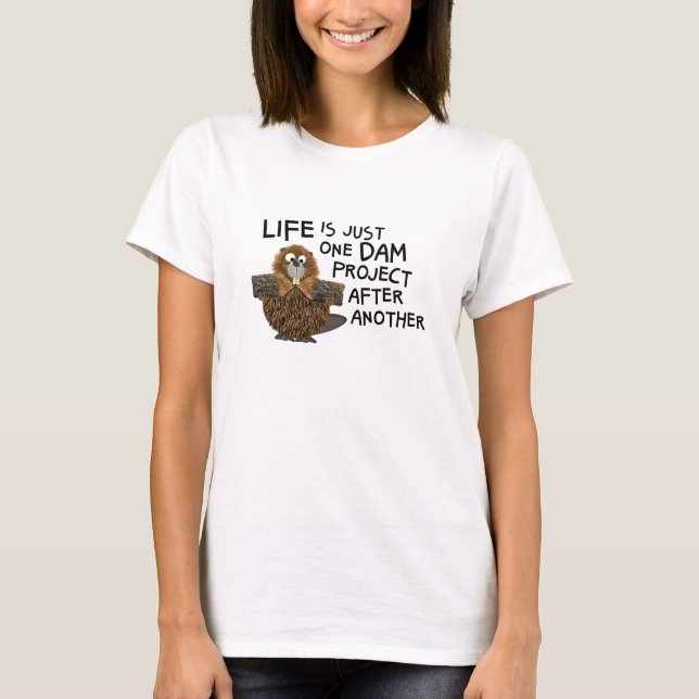 Funny Busy Beaver Gift T-Shirt (Framsida)