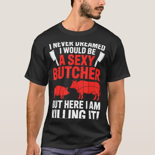 Funny Butcher Design For Men Women Butchery Meat B T Shirt (Framsida)