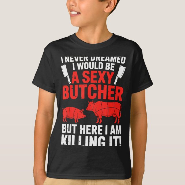 Funny Butcher Design For Men Women Butchery Meat B T Shirt (Framsida)
