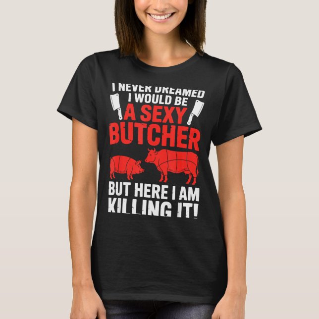 Funny Butcher Design For Men Women Butchery Meat B T Shirt (Framsida)