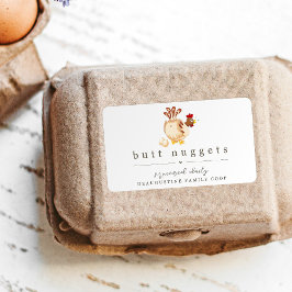 Funny Butt Nugget Farm Coop Egg Carton Etikett Fraktsedel