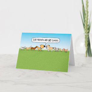 Funny Butt Sniffing Hundar Birthday Card Kort