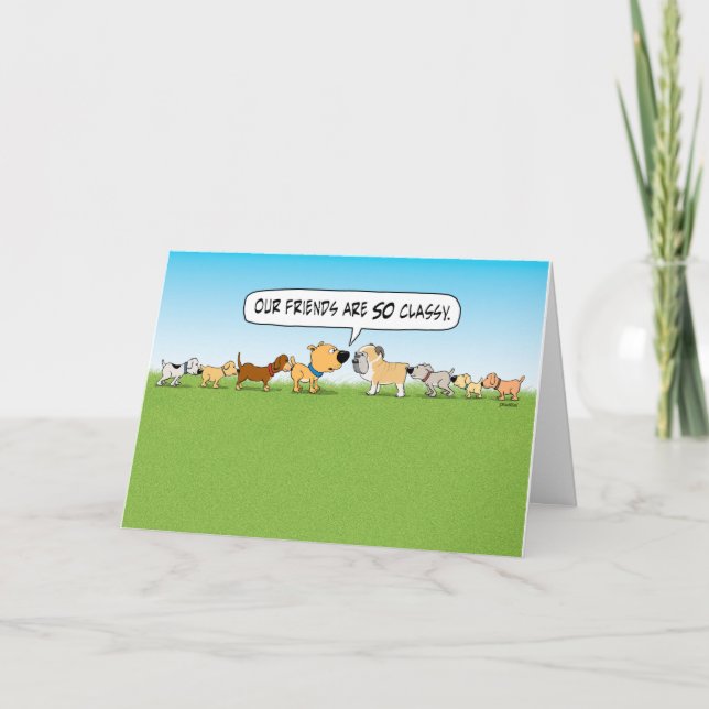Funny Butt Sniffing Hundar Birthday Card Kort (Framsida)