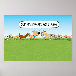 Funny Butt Sniffing Hundar Poster