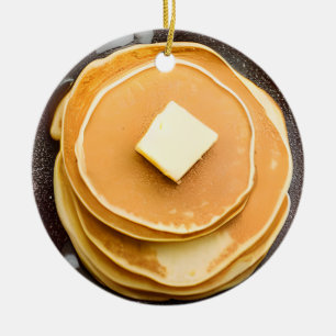 Funny Buttered Pancakes Pun jul Julgransprydnad Keramik