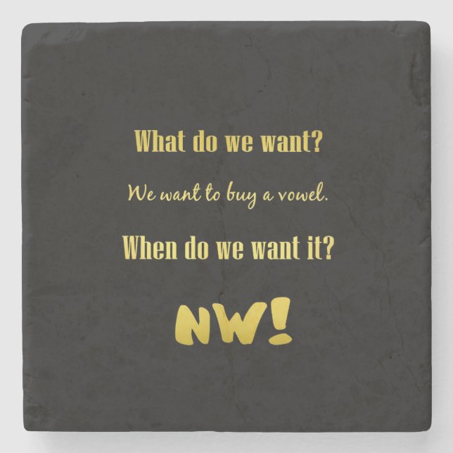 Funny Buy a Vowel — Now! Stenunderlägg (Framsidan)