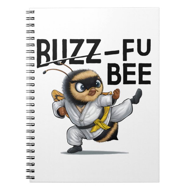 Funny Buzz-Fu Bee Martial Arts Anteckningsbok (Framsidan)