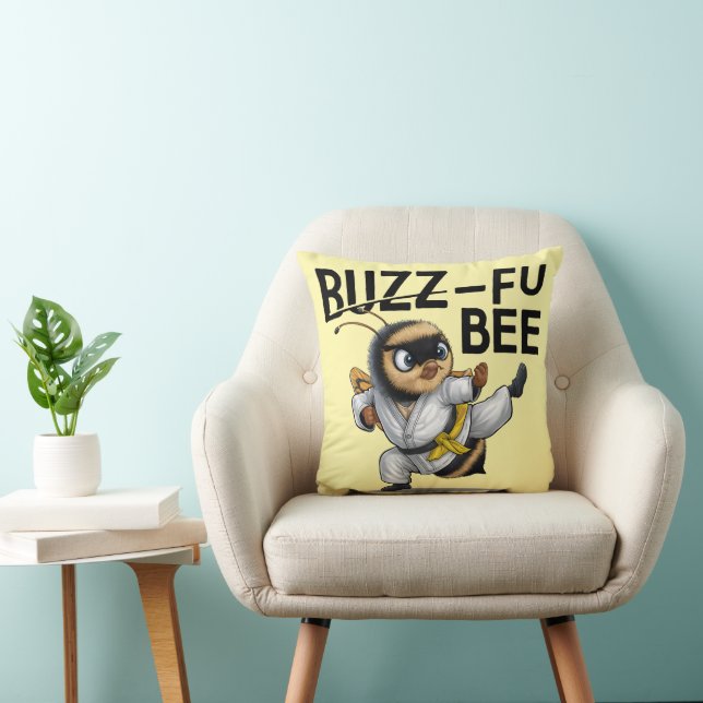 Funny Buzz-Fu Bee Martial Arts Dekorativ kudde (Stol)