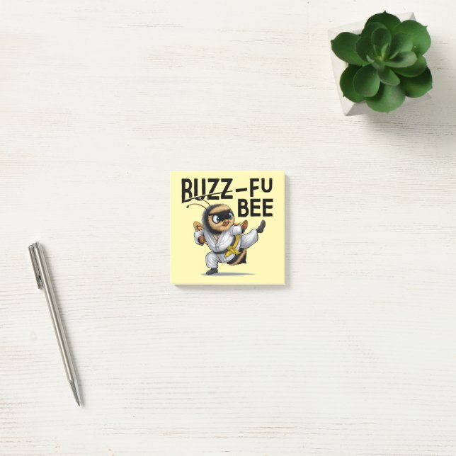 Funny Buzz-Fu Bee Martial Arts Post-it Notes Block (Kontor)