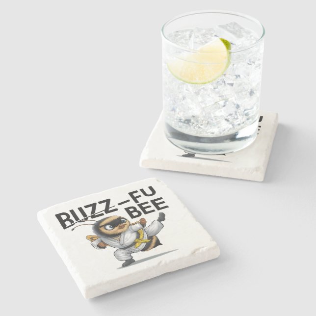 Funny Buzz-Fu Bee Martial Arts Stenunderlägg (Sidan)