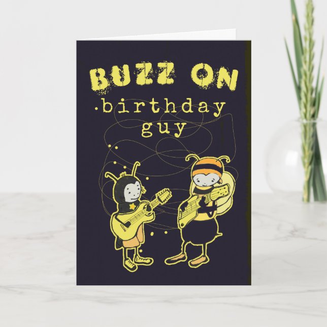 Funny Buzz på Fåniget Sten, födelsedagen Humor Bla Kort (Framsida)