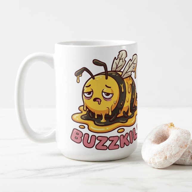Funny Buzzkill Tired Bee Coffee Mug Kaffemugg (Med munk)