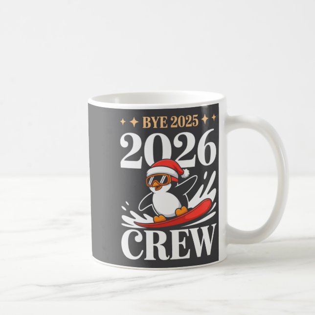 Funny Bye 2025 2026 Crew New Year Friends Squad  Kaffemugg (Höger)