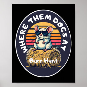 Funny Byrn Hunt - Cute Råtta med svampar Tittar fö Poster