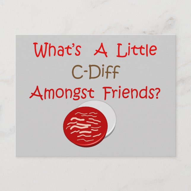 Funny C-Diff Nurse T-Shirts & Gifts Vykort (Framsida)