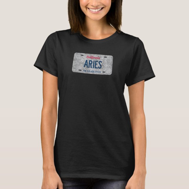 Funny Ca State Vanity License Plate Aries T Shirt (Framsida)