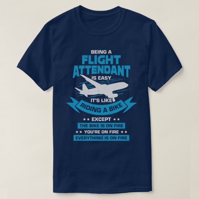 Funny Cabin Flight Attendant Steward Gift T Shirt (Design framsida)