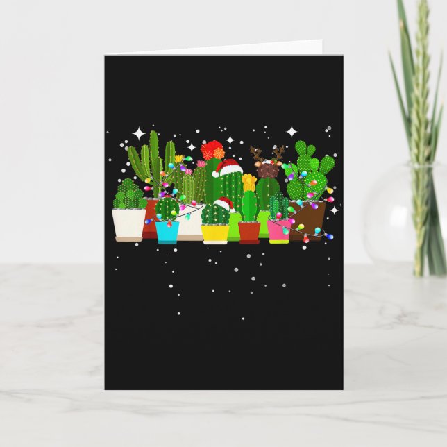Funny Cactus Christmas Tree  Kort (Framsida)