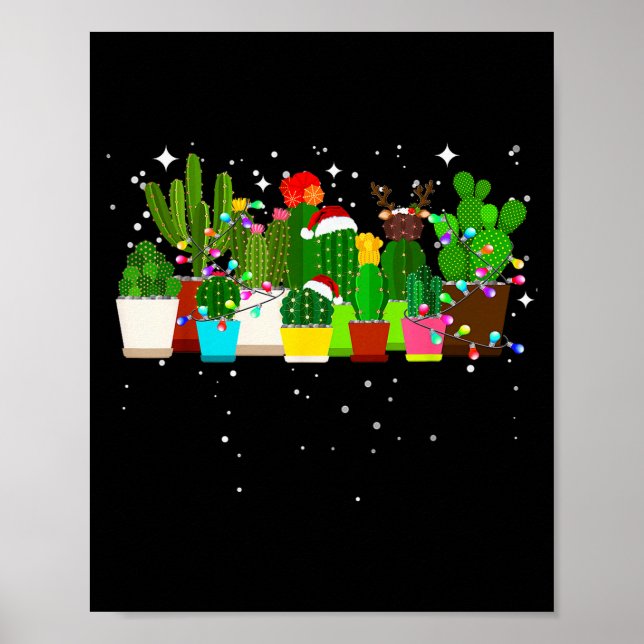 Funny Cactus Christmas Tree  Poster (Framsidan)
