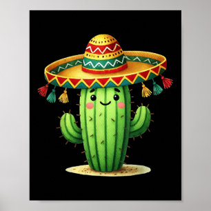 Funny Cactus Cinco De Mayo Boys Småbarn Kids Mexii Poster