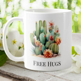 Funny Cactus Free Hugs Garden House Plants Pots Kaffemugg