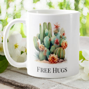 Funny Cactus Free Hugs Garden House Plants Pots Kaffemugg