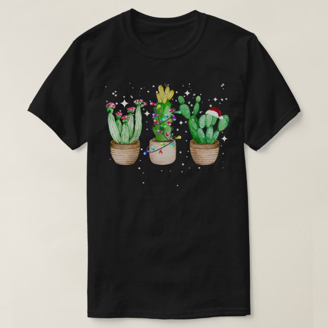 Funny Cactus jul Pajama T Shirt (Design framsida)