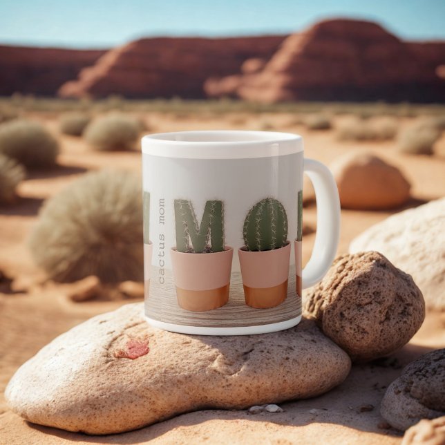 Funny Cactus Mamma Succulent Älskare Giant Coffee  Jumbo Mugg (You'll need a lot of coffee to fill this giant coffee mug. Just add your name.)