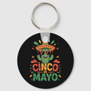 Funny Cactus och Sombrero Cinco de Mayo Cactus som Nyckelring