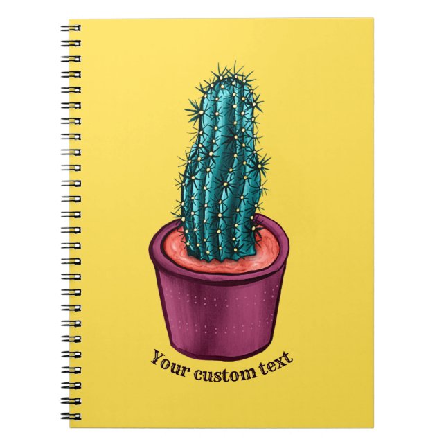 Funny Cactus Pot Trippy Psychedelic Prickly Hugs Anteckningsbok (Framsidan)