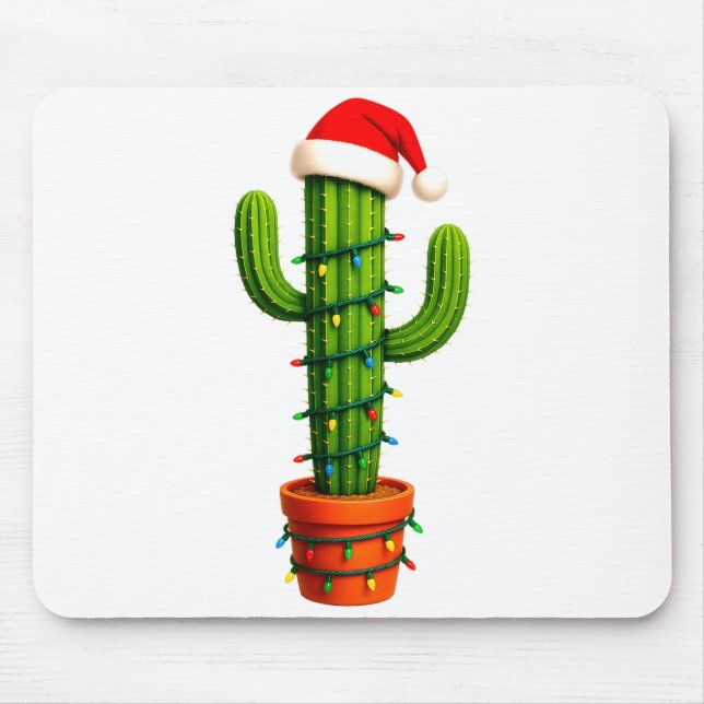 Funny Cactus Santa Hat Xmas Tree Lights Merry Chri Musmatta (Framsidan)