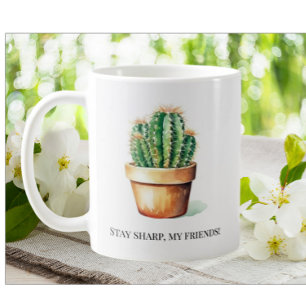 Funny Cactus Stanna Vassa Garden House Plants Pot Kaffemugg