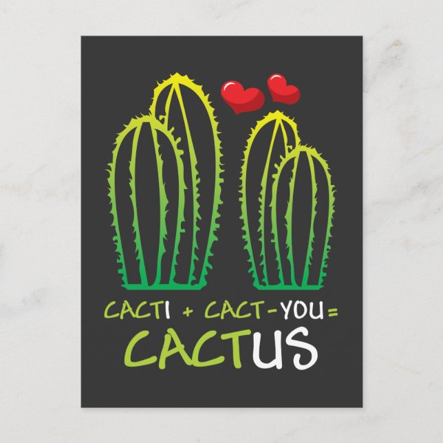 Funny Cactus Valentine - Women Cacti Pun Älskare Vykort (Framsida)