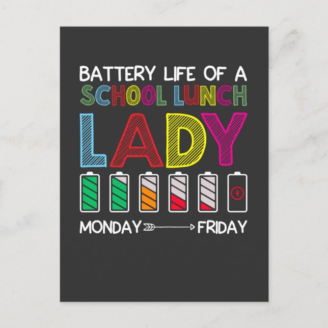 Funny Cafeteria School Lunch Dam Week Mood Humor Vykort (Framsida)